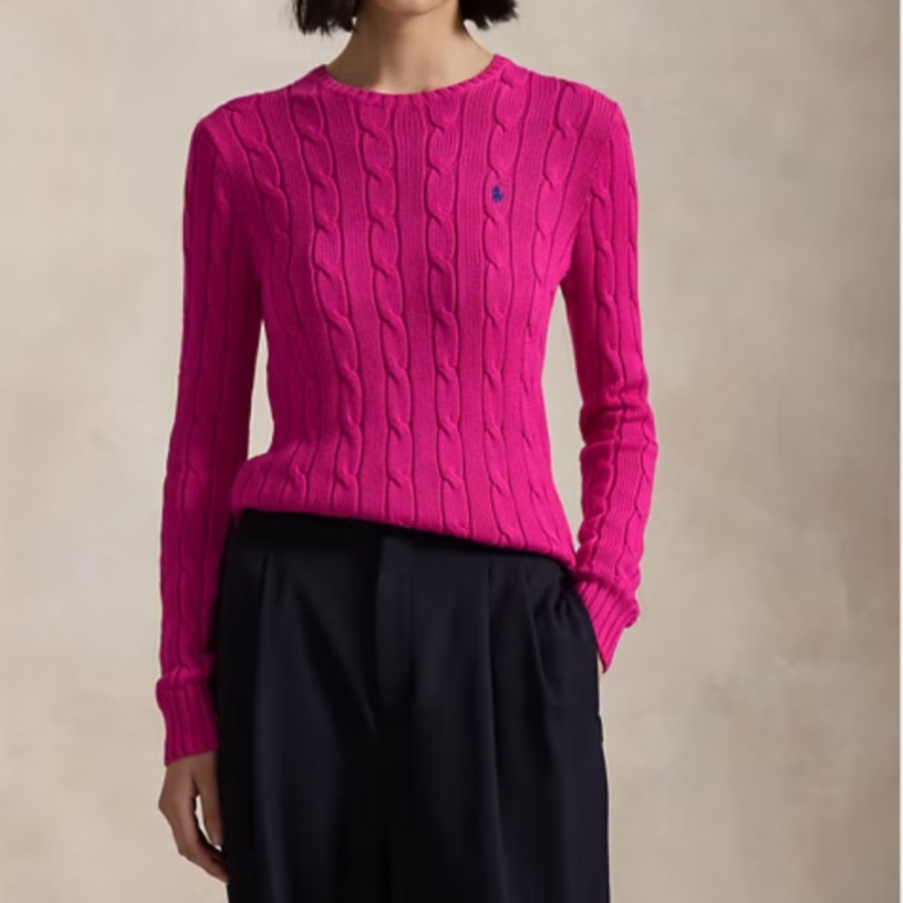 Polo by Ralph Lauren Women's Pink Cable Knit Sweater